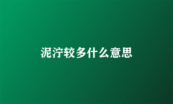 泥泞较多什么意思