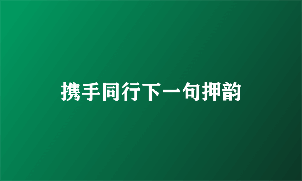 携手同行下一句押韵