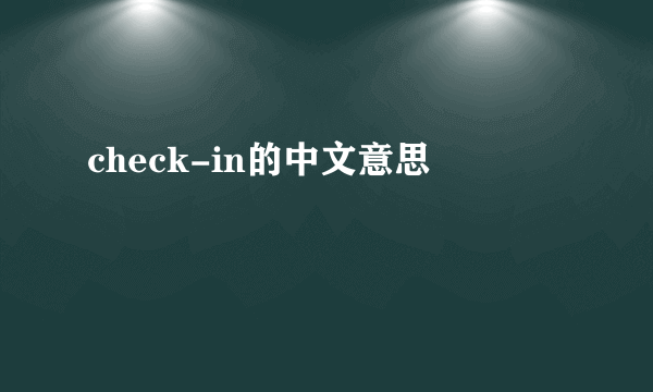check-in的中文意思