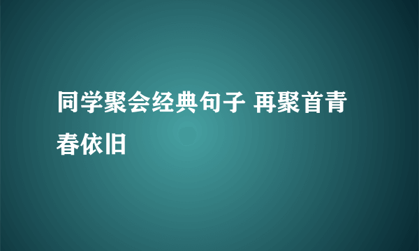 同学聚会经典句子 再聚首青春依旧