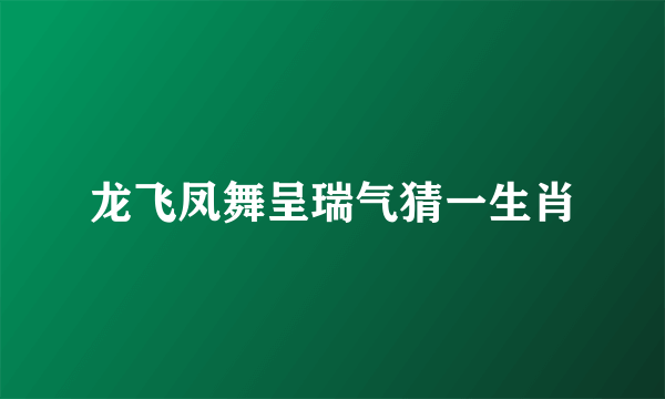 龙飞凤舞呈瑞气猜一生肖