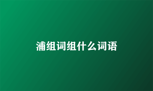 浦组词组什么词语