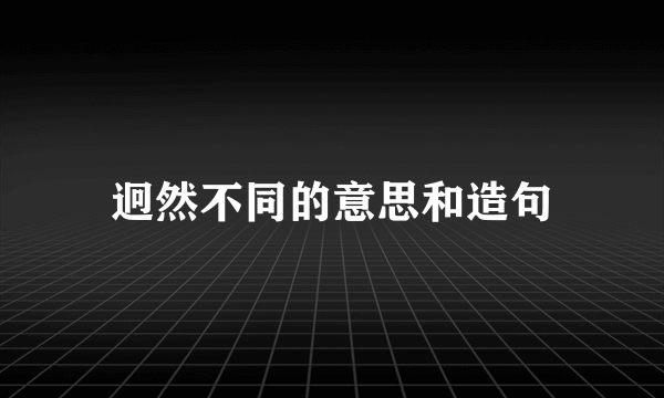迥然不同的意思和造句