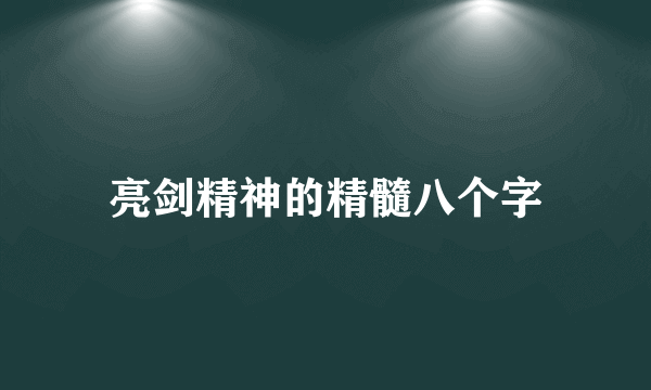 亮剑精神的精髓八个字