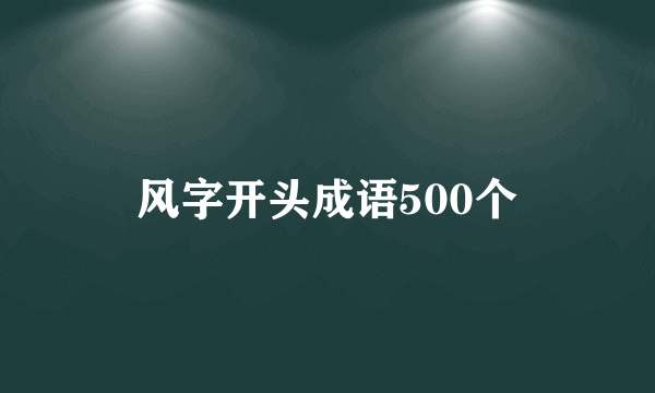 风字开头成语500个