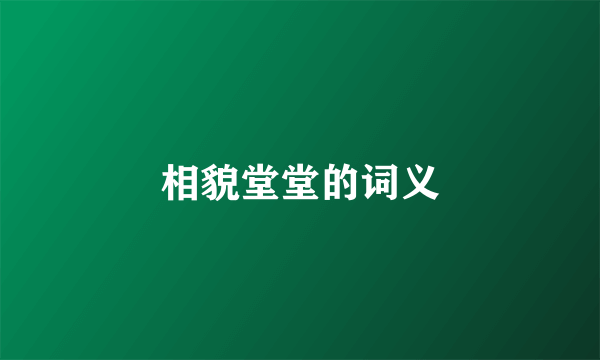 相貌堂堂的词义
