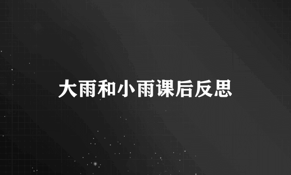 大雨和小雨课后反思