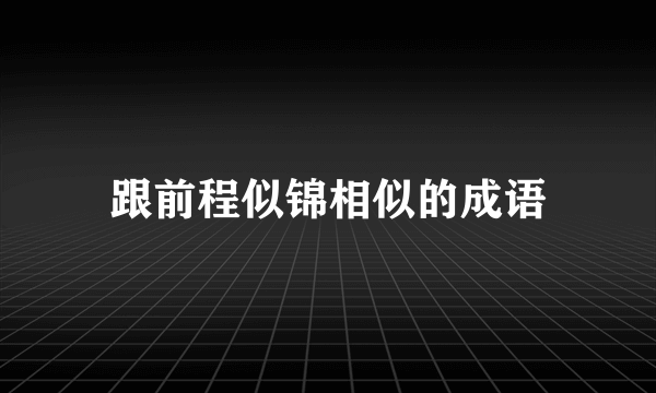 跟前程似锦相似的成语