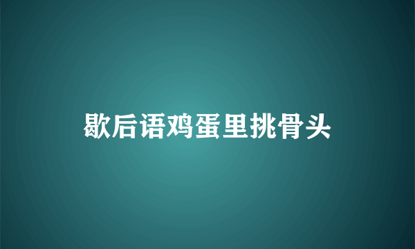 歇后语鸡蛋里挑骨头