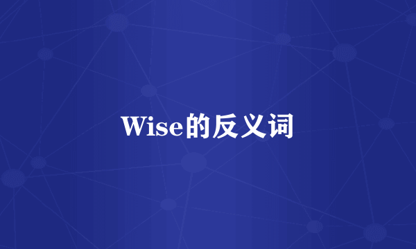Wise的反义词