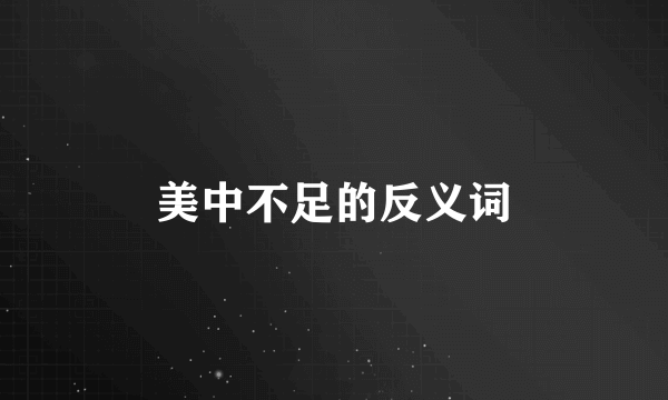 美中不足的反义词