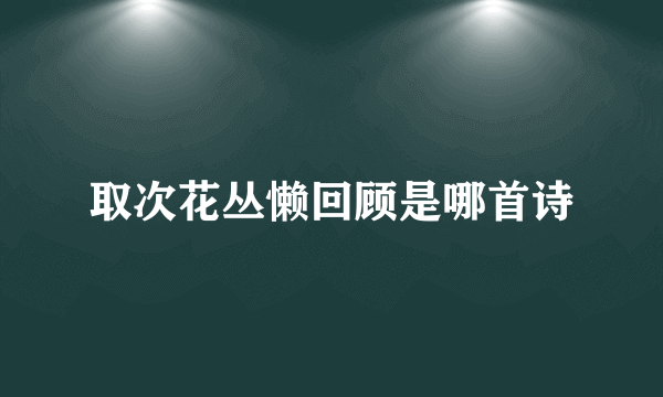 取次花丛懒回顾是哪首诗