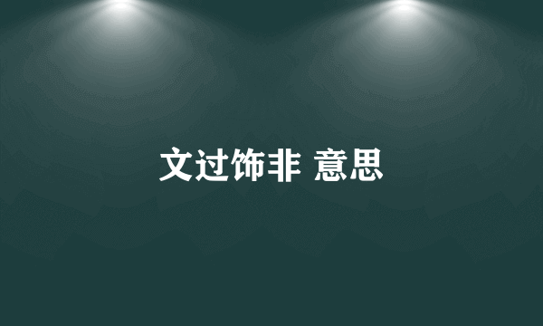 文过饰非 意思