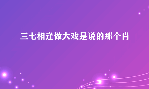 三七相逢做大戏是说的那个肖