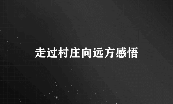 走过村庄向远方感悟