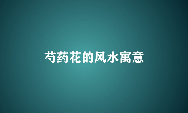 芍药花的风水寓意
