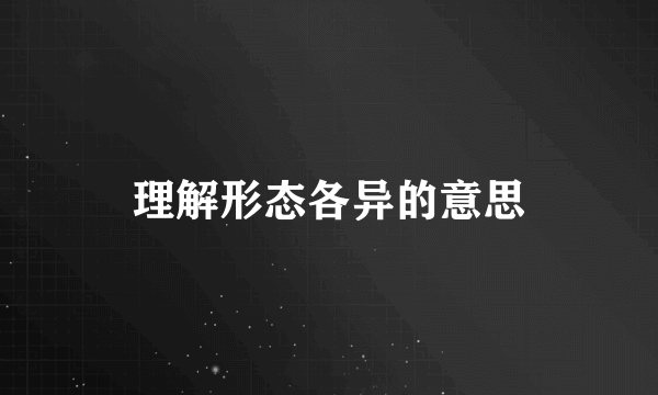 理解形态各异的意思