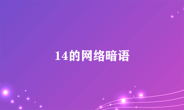 14的网络暗语