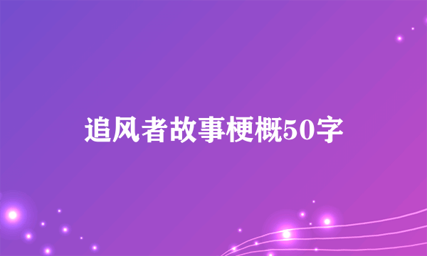 追风者故事梗概50字