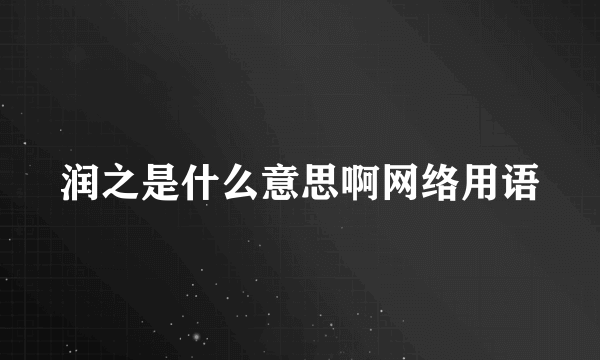 润之是什么意思啊网络用语