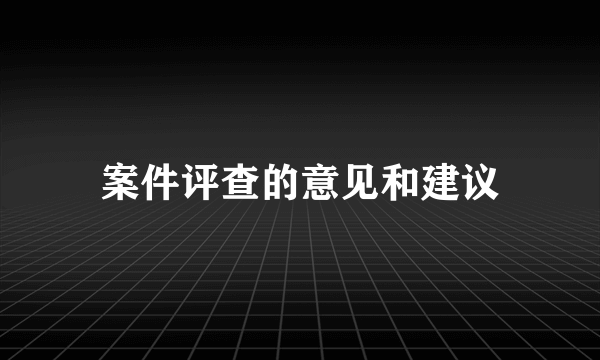 案件评查的意见和建议