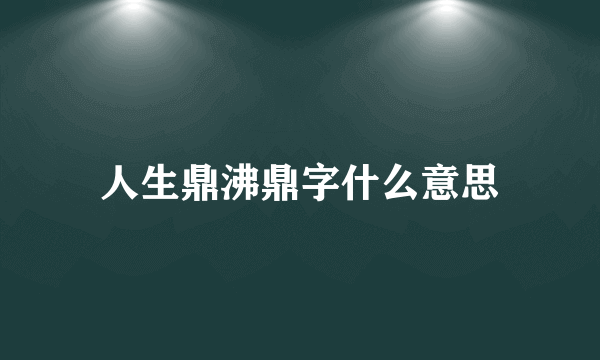 人生鼎沸鼎字什么意思