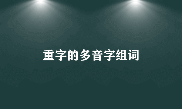 重字的多音字组词