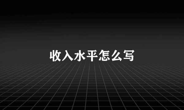 收入水平怎么写