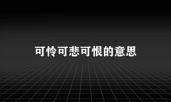 可怜可悲可恨的意思