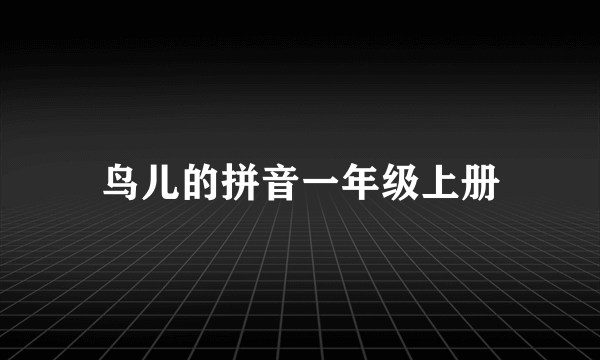 鸟儿的拼音一年级上册