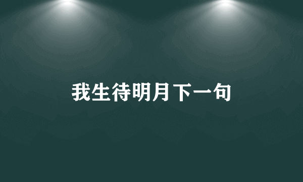 我生待明月下一句
