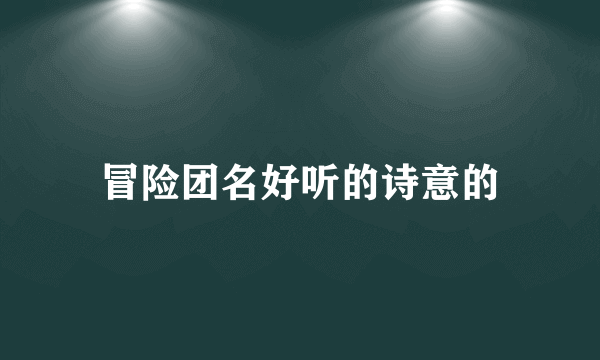 冒险团名好听的诗意的