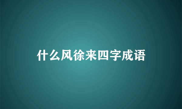 什么风徐来四字成语