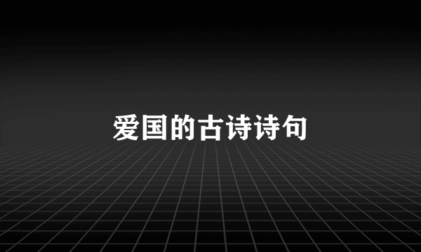 爱国的古诗诗句