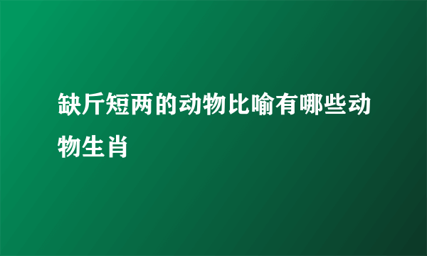 缺斤短两的动物比喻有哪些动物生肖