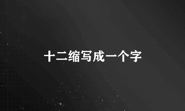十二缩写成一个字