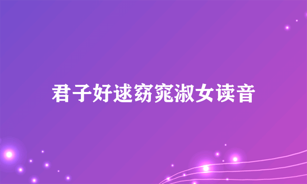 君子好逑窈窕淑女读音