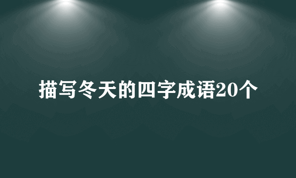 描写冬天的四字成语20个