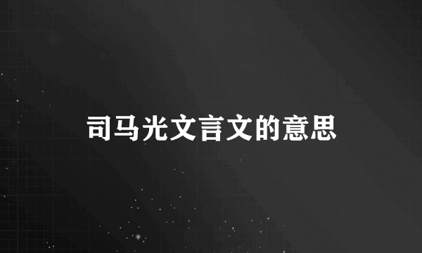 司马光文言文的意思