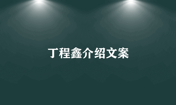 丁程鑫介绍文案