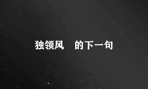 独领风掻的下一句