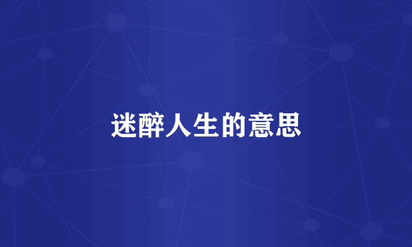 迷醉人生的意思