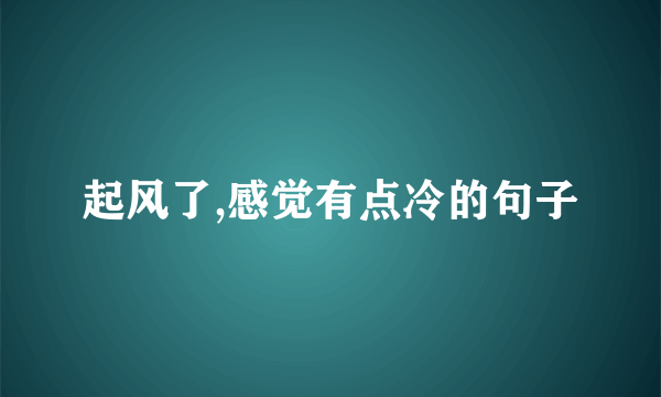起风了,感觉有点冷的句子