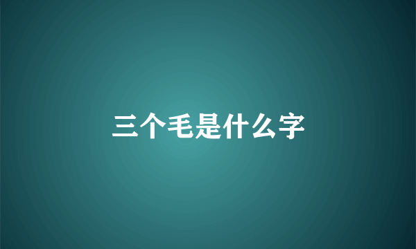 三个毛是什么字