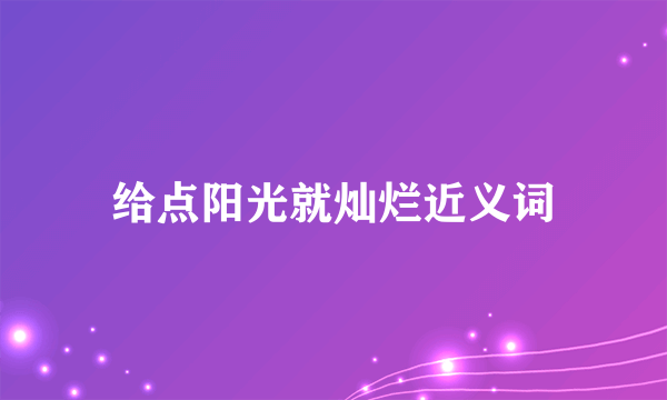 给点阳光就灿烂近义词