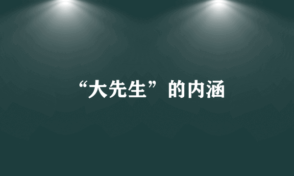 “大先生”的内涵