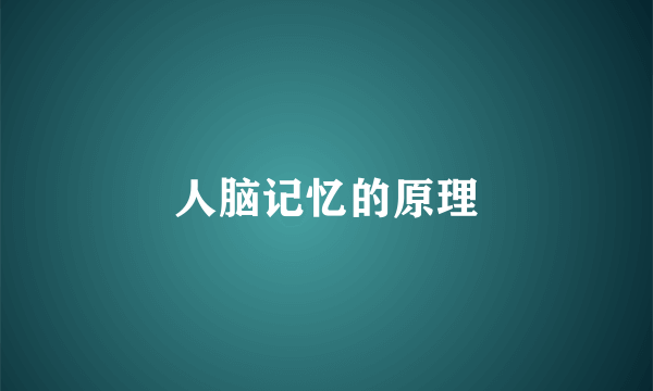 人脑记忆的原理