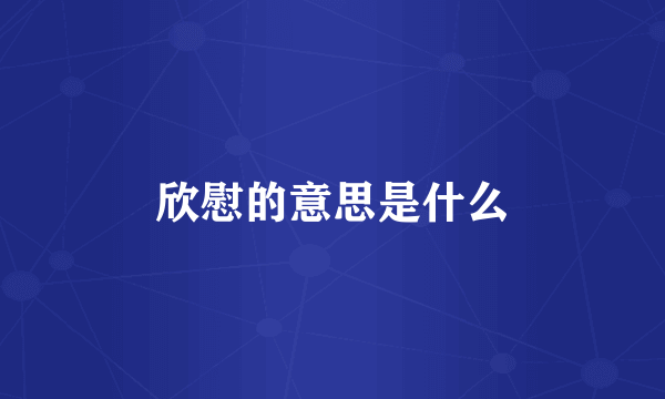 欣慰的意思是什么