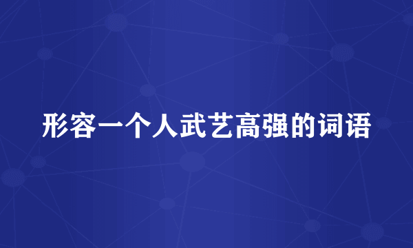 形容一个人武艺高强的词语