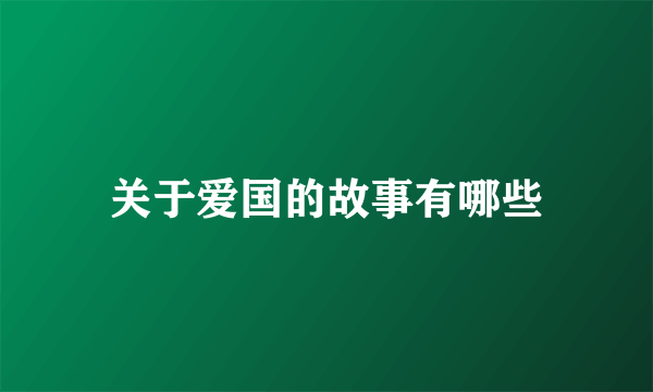 关于爱国的故事有哪些
